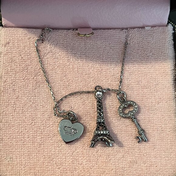 Vintage Juicy Couture Silver Eiffel Tower Necklace - Picture 3 of 8